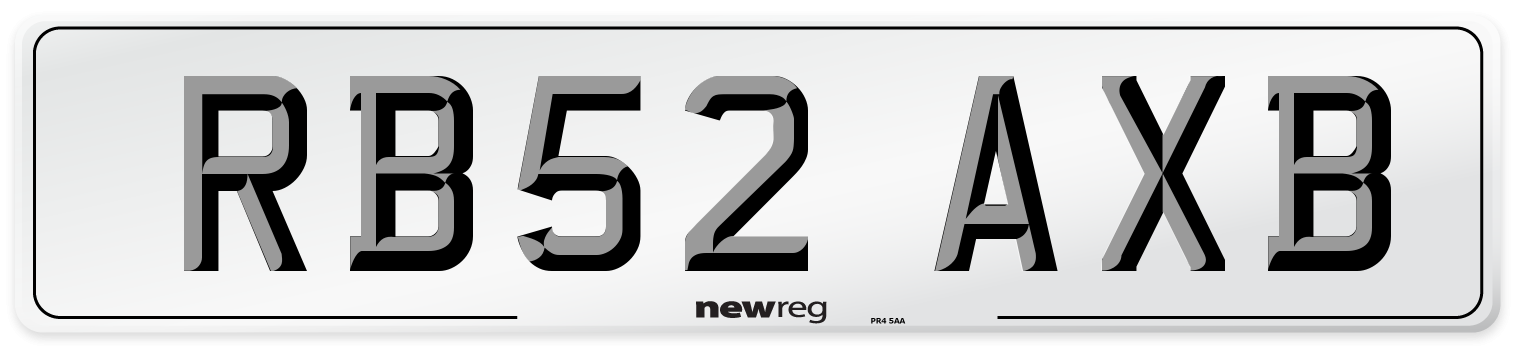 RB52 AXB Number Plate from New Reg